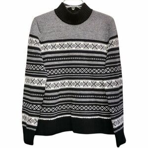 Brooks Brothers Merino Wool Sweater in Black/White Women’s XL